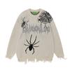 Unisex Streetwear Strickpullover mit Used-Design Jacquard Lockerer Schnitt Herbst