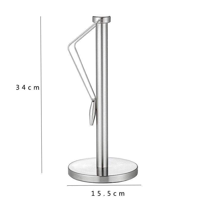 Paper Towel Holder Rack Organizer Stainless Steel Kitchen Roll Holder Countertop Roll Dispenser with Weighted Base