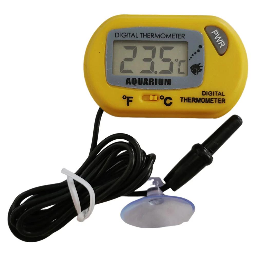 

ЖК-цифровой аквариумный термометр с зондом и присоской, детектор температуры аквариума, сигнализация для рыб, инструмент для зоотоваров жёлтый