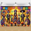 Day Of The Dead Photography Backdrop Skull Marigold Mexican Fiesta Día De Los Muertos Decoration Party Supply Photo Studio Props