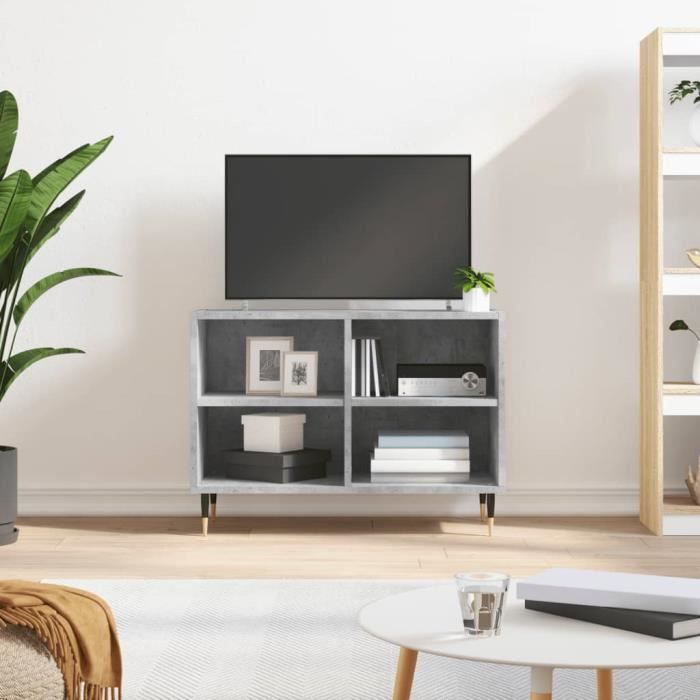 VidaXL Meuble TV gris béton 69,5x30x50 cm bois d'ingénierie 826960