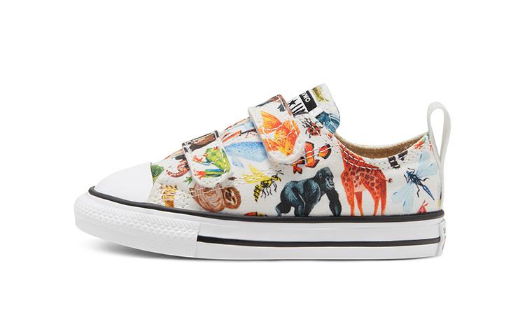 Converse All Star 2V Low Top Skateboard Shoes White Multicolor Infant And Toddler 768463C