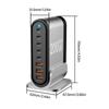 Aluminum Alloy Desktop Stand Charging Adapter 200W Charger with 3xUSB and 5xType C Interfaces for Multiple Devices