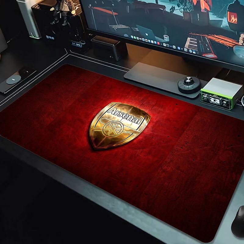 Arsenal F Großes Mauspad Große Gaming-Tischunterlage Rutschfest für Laptop Tablet Großes Mauspad XXL Matte Mini-PC-Spielmatte Mit verriegeltem Rand