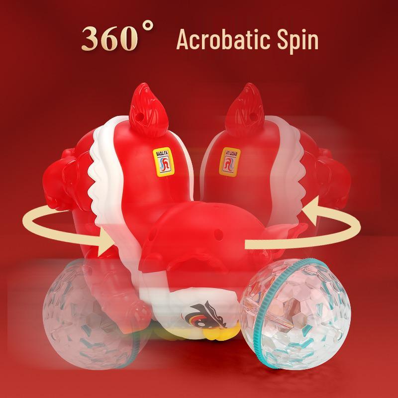 Electric Dancing Lion with Rotating Lights & Music - Toy for Kids | National Trend Lion Dance Birthday Gift