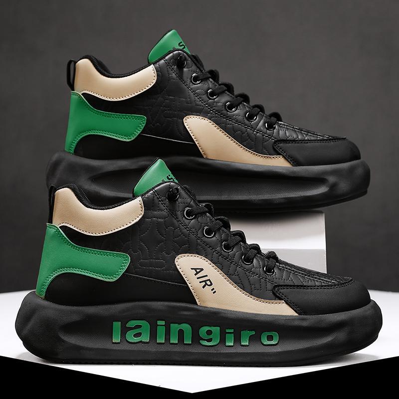 Men's shoes trend personality 2025 autumn and winter new casual thick baseplate shoes trend sports shoes men's outdoor tooling shoes