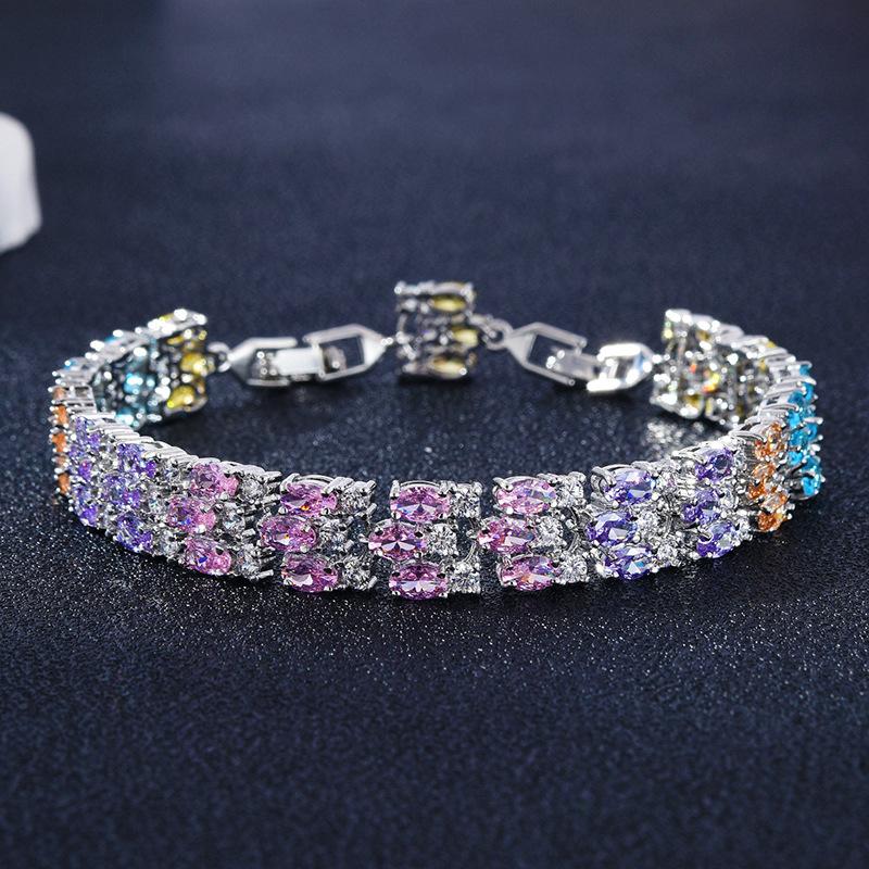 Wind Zircon Bracelet Copper Inlaid With Diamonds Jewelry Unisex Square Geometric Bracelet