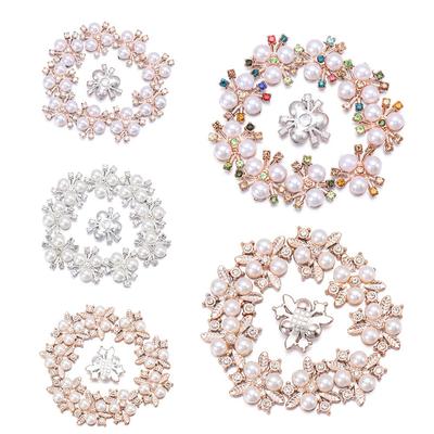 10PCS Apparel Sewing Hat Accessories Crystal Rhinestone Buttons Headwear Clip Pearl Button Pearl Hairpins