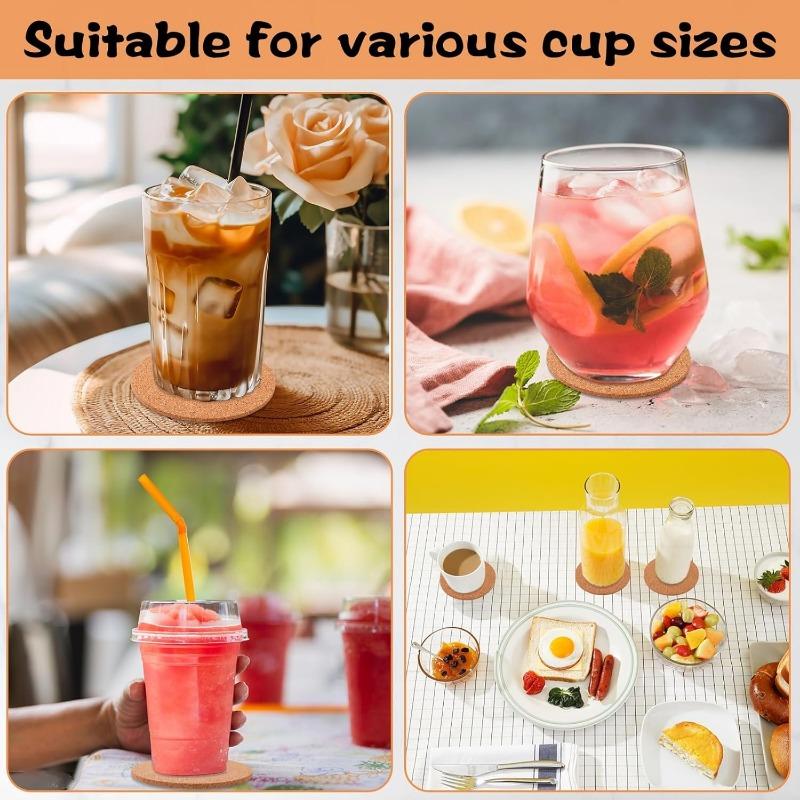 50/1PCS Natural Wooden Cup Mat Heat Insulation Pads Non-Slip Cork Coaster Tea Coffee Mug Drinks Holder DIY Table Decor Tableware