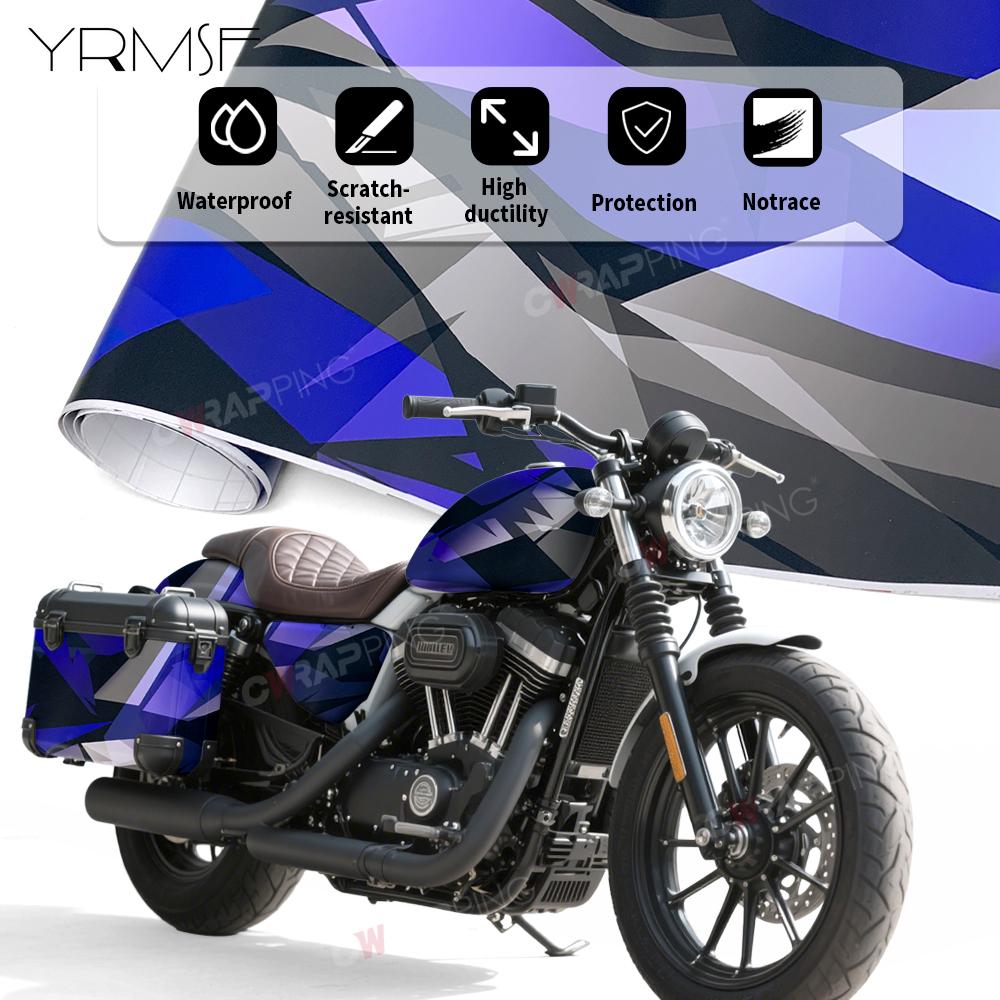 Motorcycle Adhesive Vinyl Car Wrap Off-road Vehicle Geometry Self-adhesive Bubble Free Graffiti Waterproof Car Film Covering