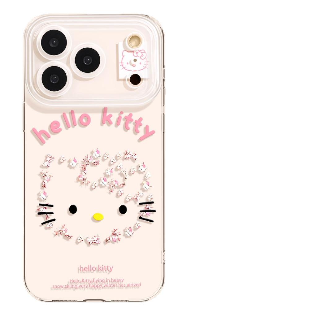 Floral Cat Is Suitable for Iphone17pro Mobile Phone Case 16pm Apple 15/14 Transparent 13 High Value 12 Soft Cover