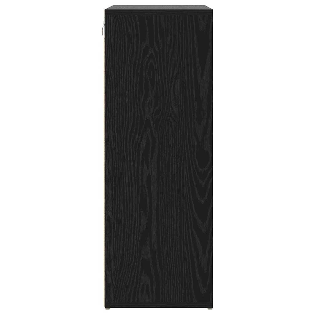 Shoe Cabinet with Shelf Black Oak Effect 77.5 x 30 x 83.5 cm