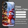 Cute Winter Snowman Christmas Tree Tempered Glass Phone Case for OPPO Realme 13 Pro Plus 12 11 10 9i C55 X7 GT Neo 2 3T 5G Cover