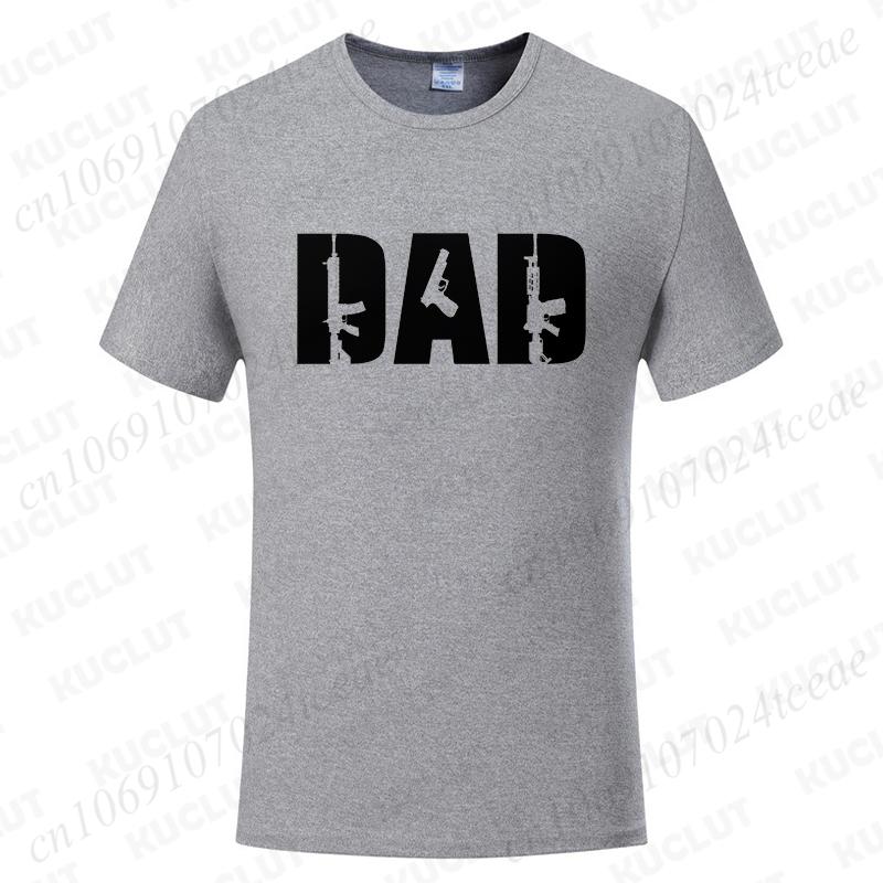 Dad Guns T-Shirt for Men Short Sleeve Tes Father's Day Gift Gun Lover Graphic Tops Harajuku Streetwear Oversized Male Clothing