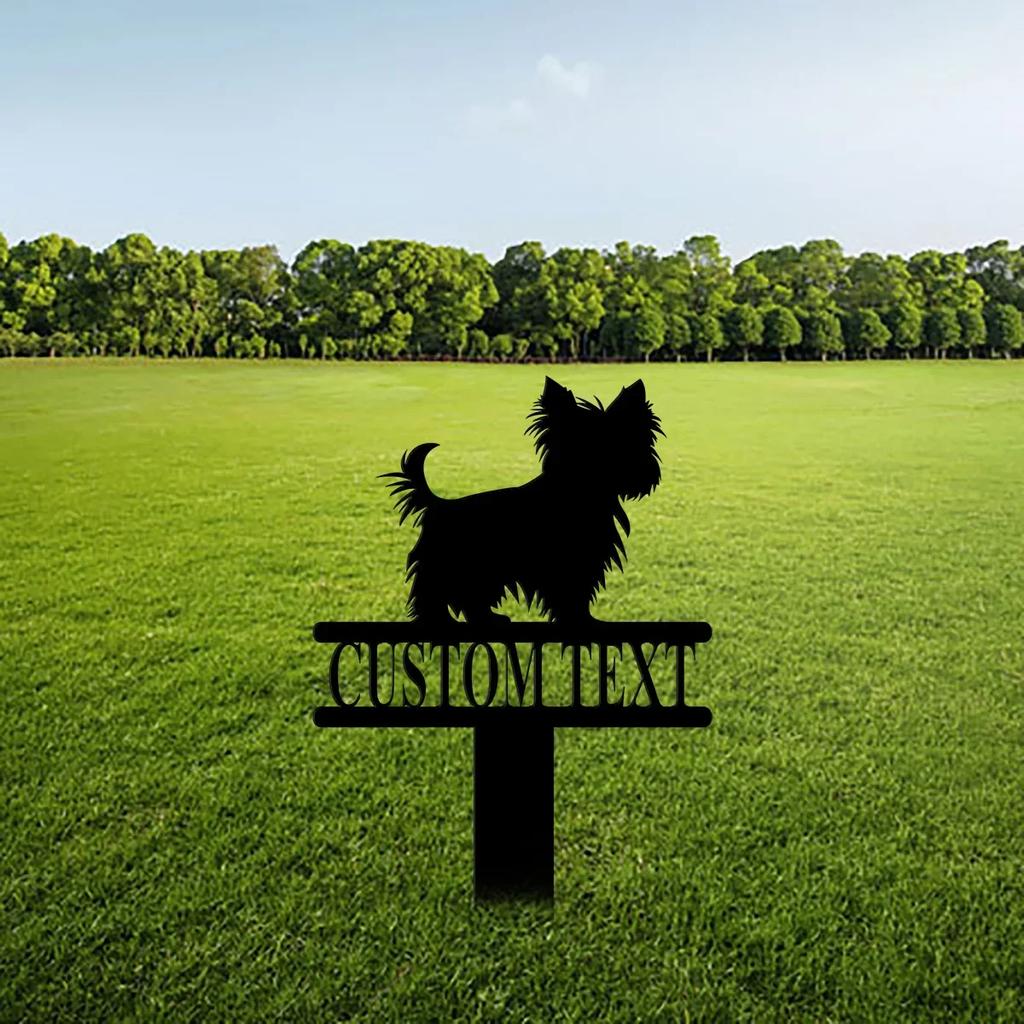 Personalized Yorkshire Terrier Metal Yard Stake for Dog Lovers