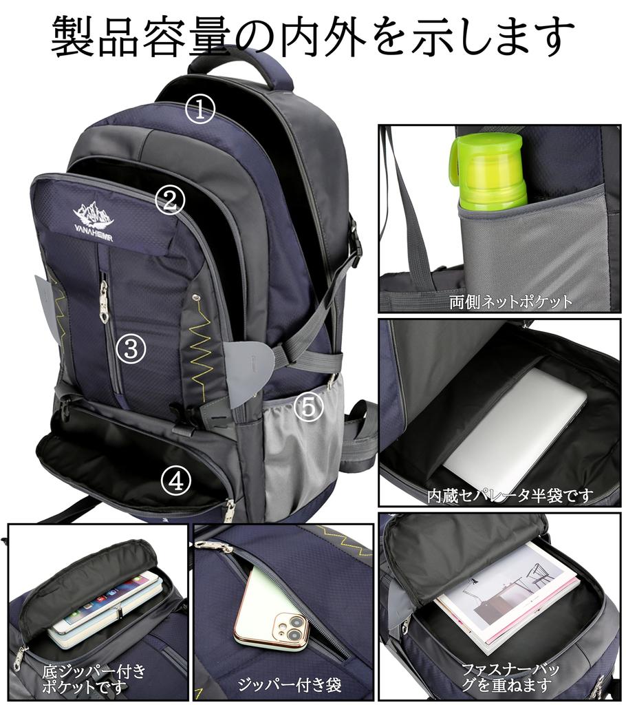 Lightweight 55L Hiking Daypack for Men and Large and Convenient for and Earthquake Resistant FSD.WG Women, Capacity, Waterproof, Breathable, Camping,