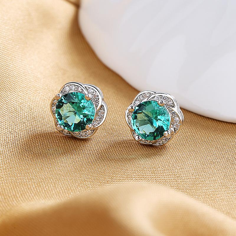 925 Sterling Silver Stud Earrings AAA Zircon For Women High Quality Exquisite Student Girlfriend Jewelry Accessories Heart GiftGood Product