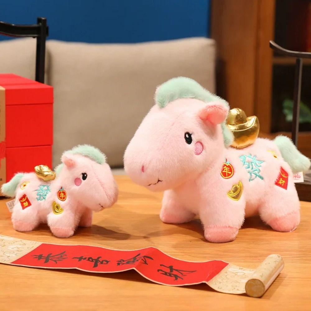 Soft Stuffed Zodiac Horse Figurine 2026 Horse Year Horse Year Mascot  Birthday Gift