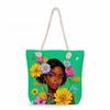 Multifunctional Fashion Black Girl Printed Thick Rope Shoulder Beach Bag Casual Large Capacity Handbag 0123 CLE