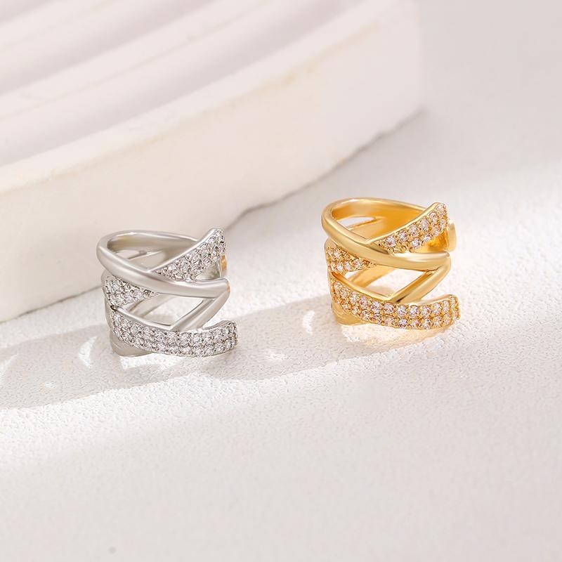 1Pcs Hollow Exquisite Zircon Ear Clip for Women Fashion No Pierced Copper Cuff Earrings Female Wedding Party Jewelry