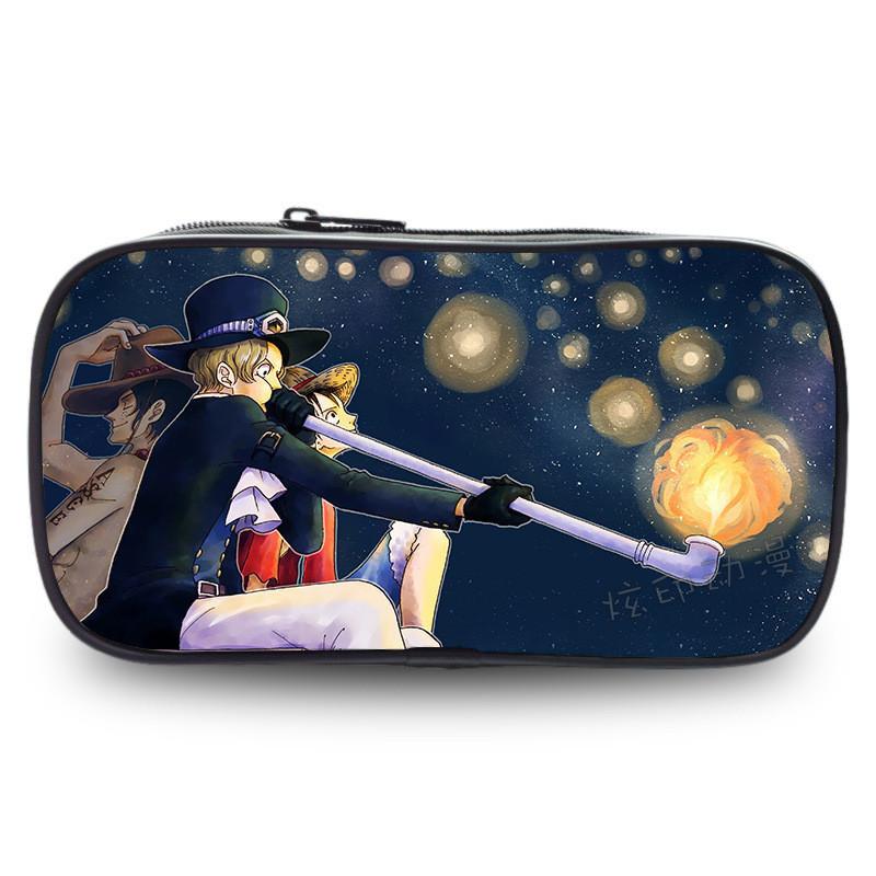 One Piece Luffy Anime Printed Single Layer Stationery Storage Pencil Bag For Students And Office Use