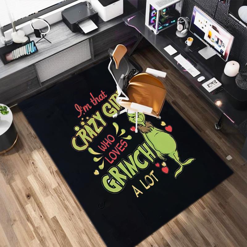 1 szt. Dywanik Grinch - Dekoracja domu Dywan do salonu sypialni Podłoga Dywanik pod krzesło komputerowe