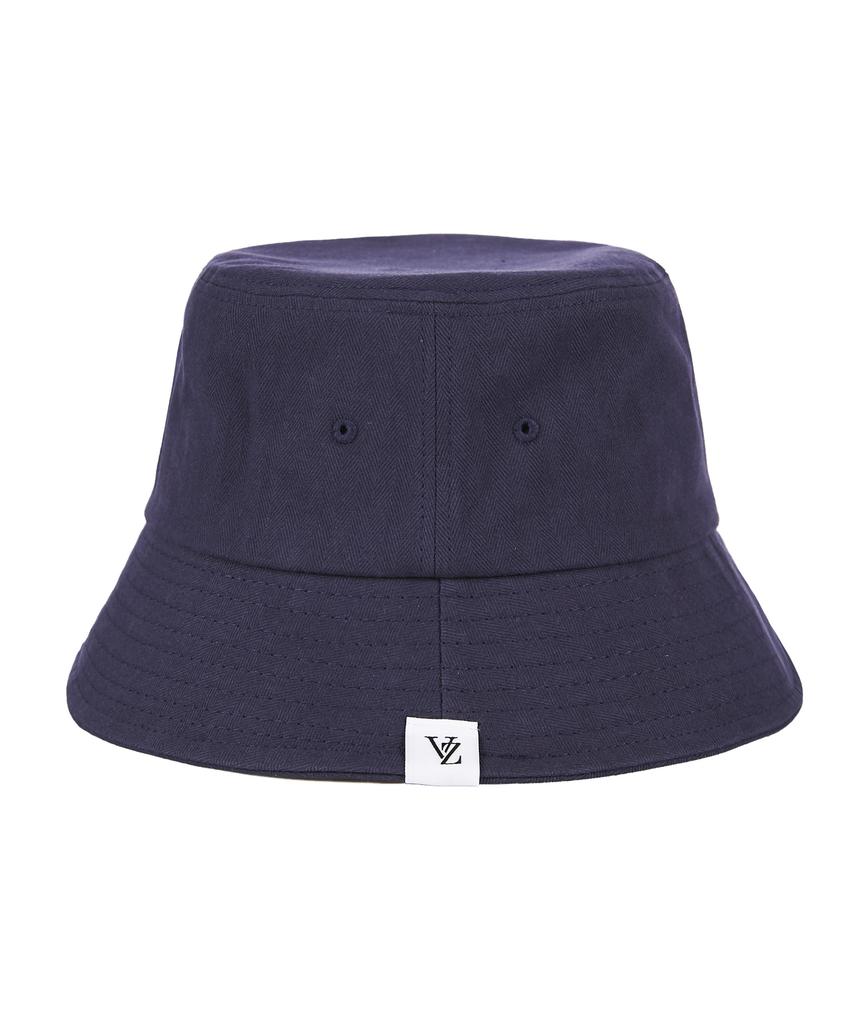 Bajal Herringbone Label Bucket Hat Navy