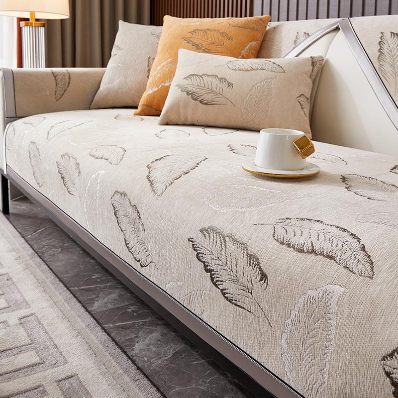 High-Grade Light Luxury Sofa Cushion Four Seasons Universal Chenille Leather Sofa Cover Non-Slip Seat Cushions Cover Cloth