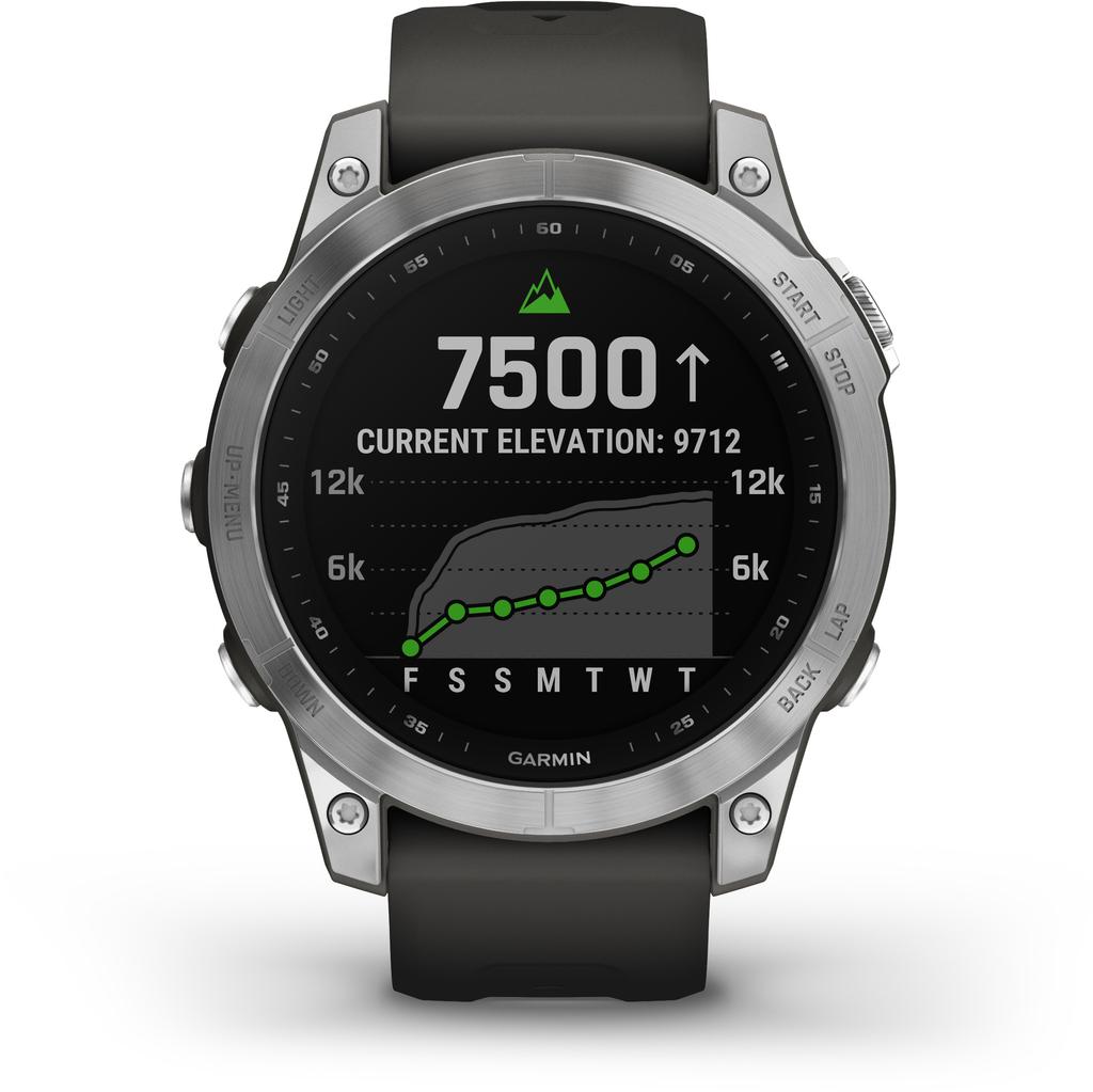 Garmin Fenix 7, Silver w/Graphite Band "010-02540-01" (timbru Verde 0.18 Lei)