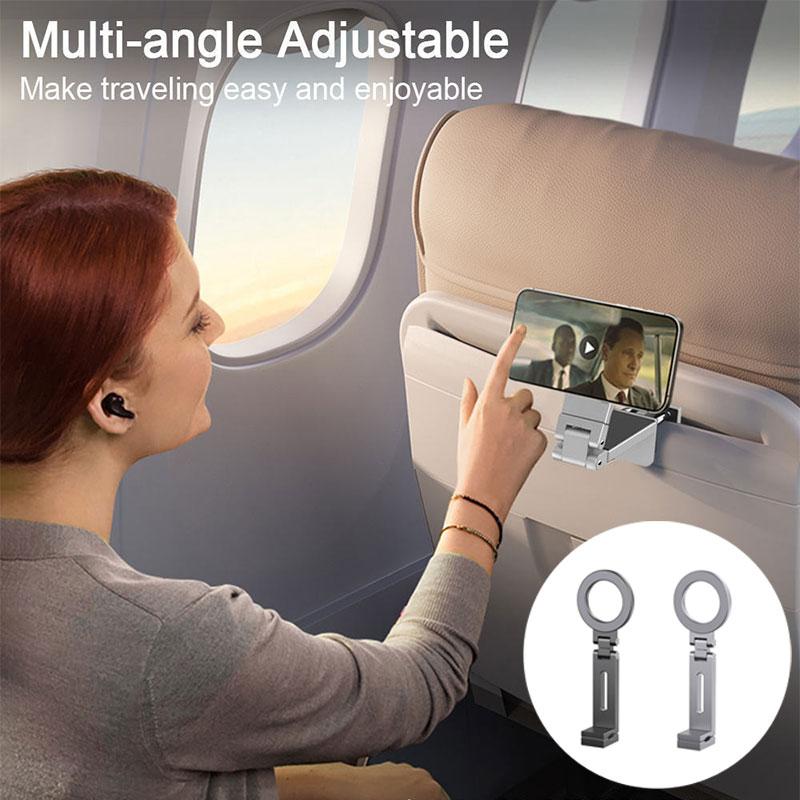 Magnetic Airplane Phone Holder Universal Travel Desk Cell Phone Mount Stand Foldable 360° Rotation Selfie Stick Phone Suppor