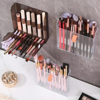 1Pcs Dressing Table Storage Box Acrylic Makeup Brush Holder Transparent Adjustable Deskto Bathroom Waterproof Storage
