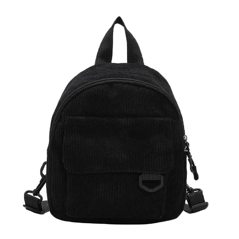 

Женский мини-рюкзак однотонный вельветовый маленький простой повседневный для путешествий большой вместимости прочный женский школьный рюкзак