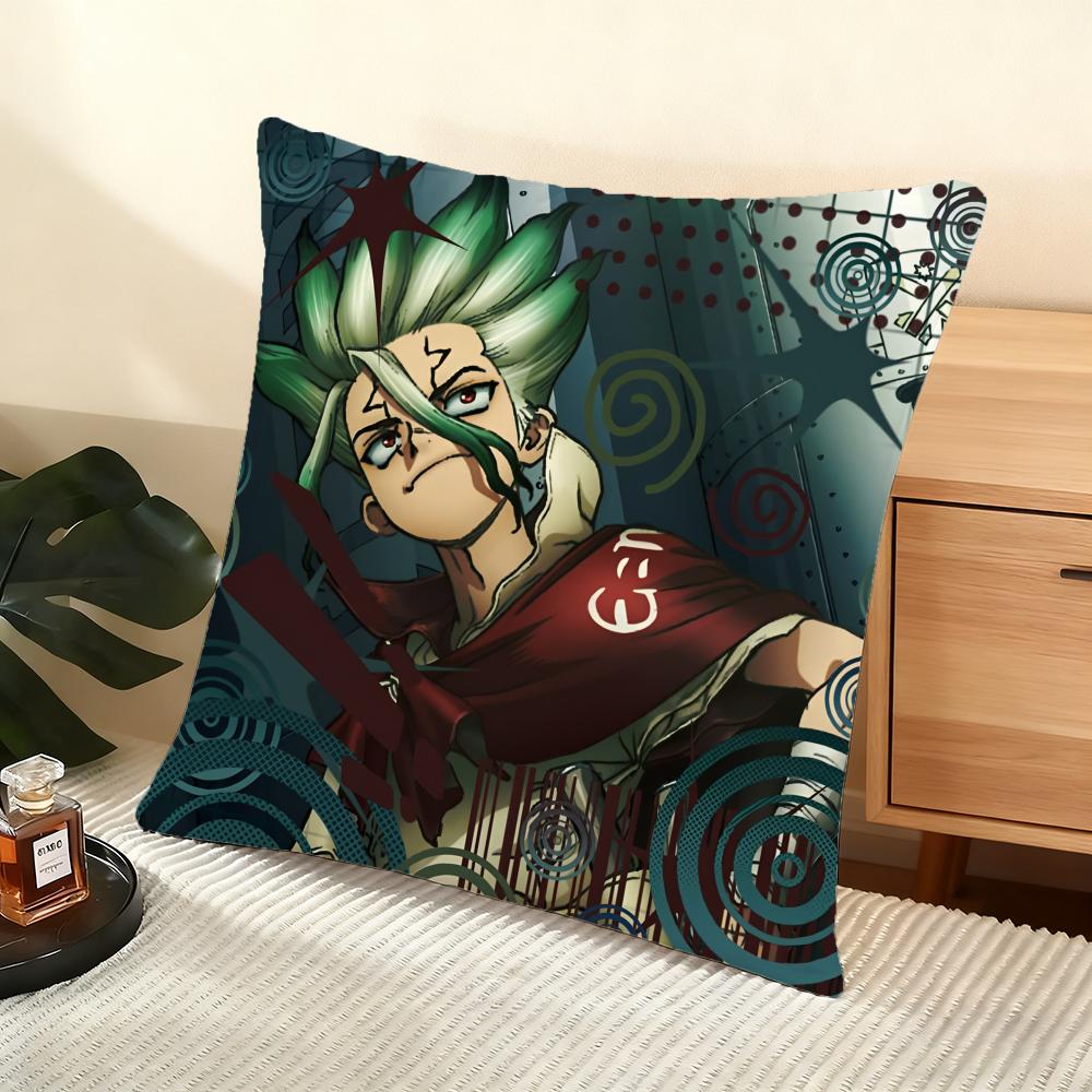Dr Sstone Science Future Cushion Cover Soft Short Plush Pillow Cover Smooth Cozy Texture Aesthetic Cushion Case Home Decor