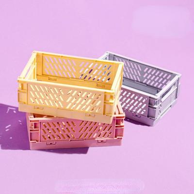 1-3pcs Plastic Foldable Storage Crate Folding Box Basket Stackable Boxes Organizer Portable