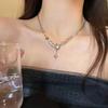 Elegant Sølvperle Liten Diamant Choker Halskjede - High-End Temperament Design