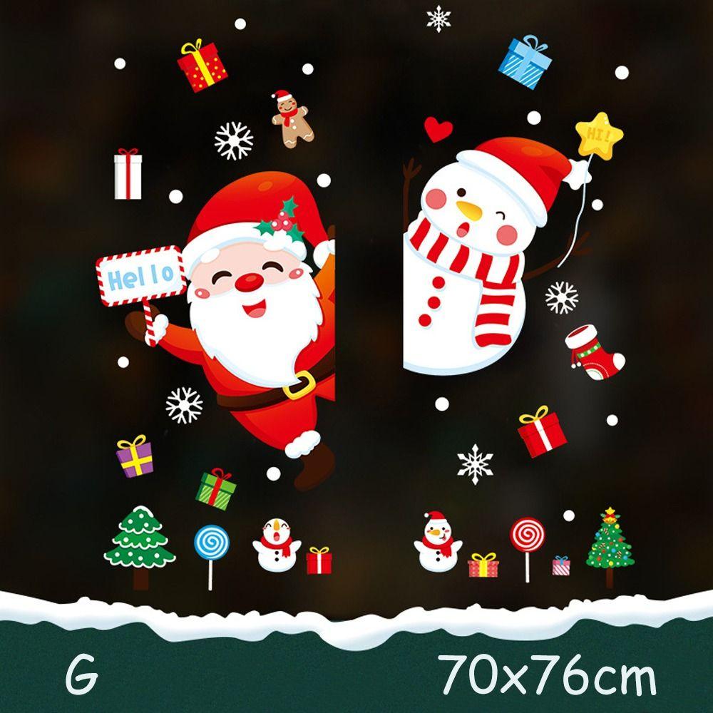 Mode 2026 Frohes Neues Jahr Weihnachten Aufkleber Weihnachtsmann PVC Fensteraufkleber Weihnachtskranz Heimdekoration Xmas Aufkleber Einkaufszentrum