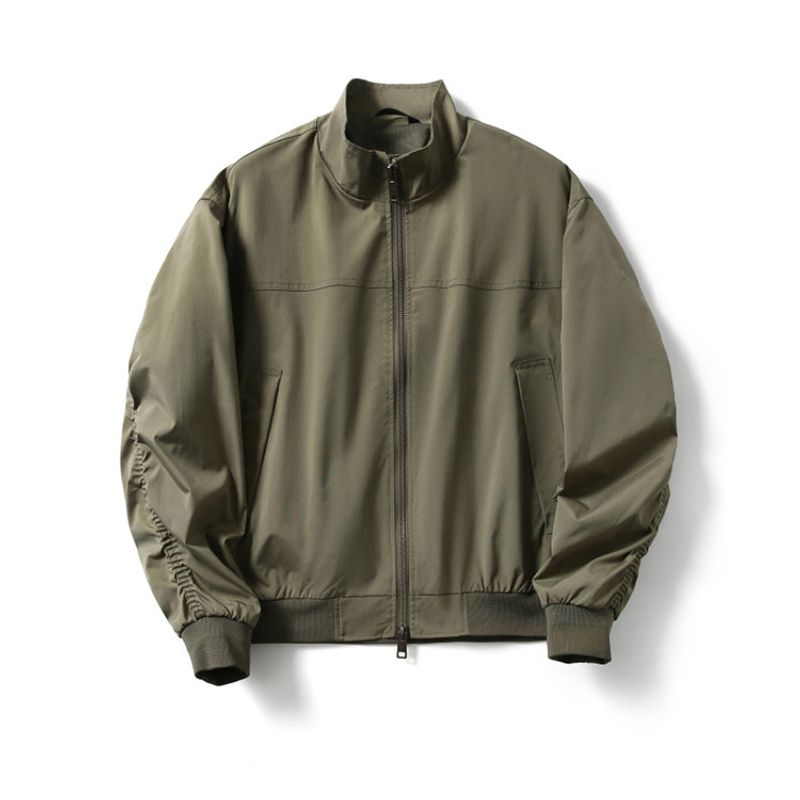 American vintage Cargo Stand Collar Thin Cleanfit Flight Jacket Outerwear Men s Spring and Autumn Foreign Trade Men s Clothing Baseball Uniform Jungle Green XL