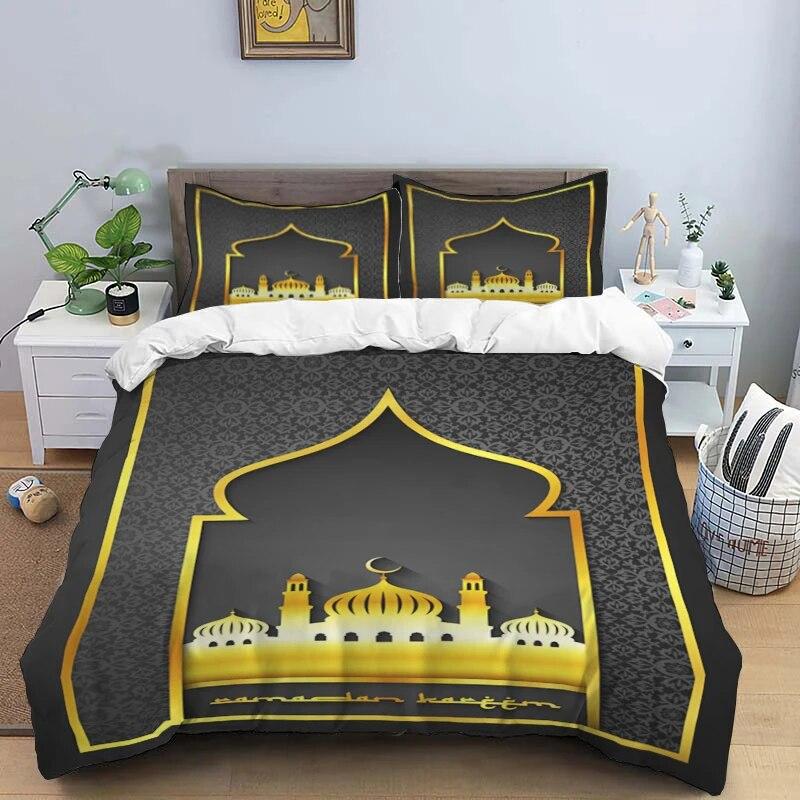 Muslim Prayer Kawaii  Bedding Sets New Greek Key Meander Duvet Cover Sets Bed Linens Queen King Size Modern Geometric Bedspread