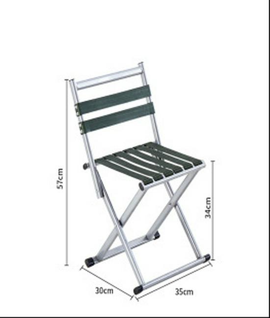 Extra Thick Folding Stool with Backrest for Outdoor Camping and Fishing