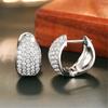 Cute Female White Zircon Stone Hoop Earrings Vintage Fashion Gold Color Wedding  For Women
