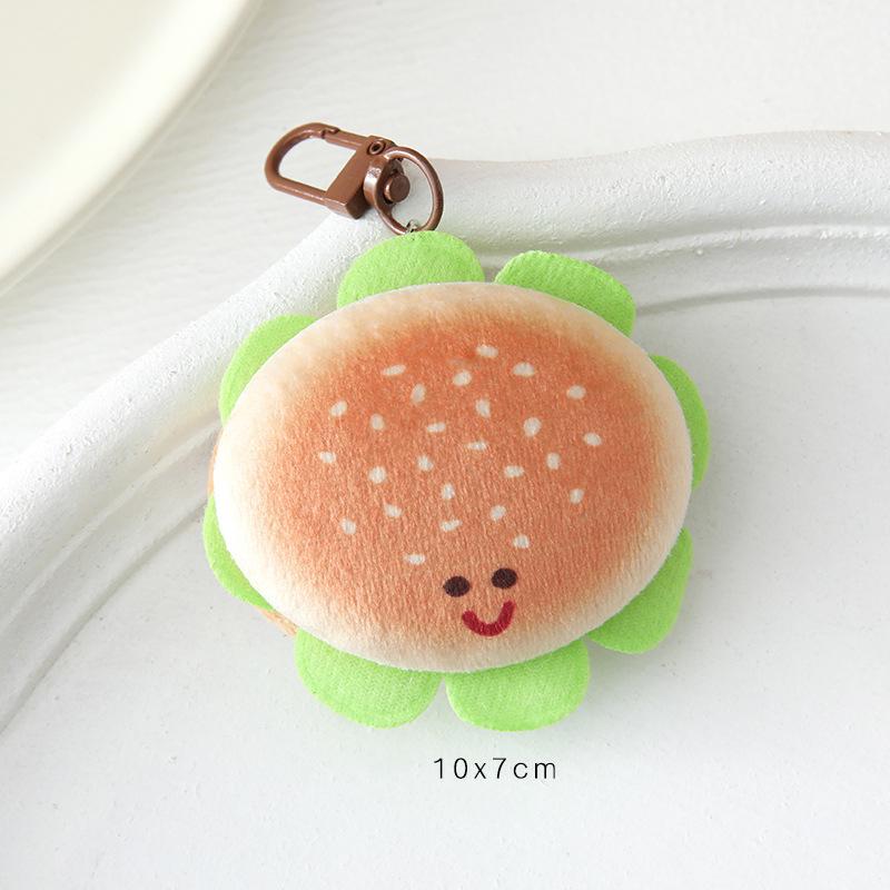 Creative Soft Stuffed Burger Animal Capybara Plush Doll Key Chain Toy Cartoon Bag Car Pendant Toast Keyring