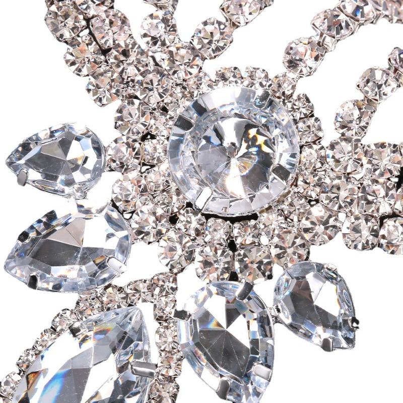 Exaggerated Rhinestone Necklace Set, Personalized Luxury Multi-layer Water Drop Necklace Shiny Earrings Jewelry Set