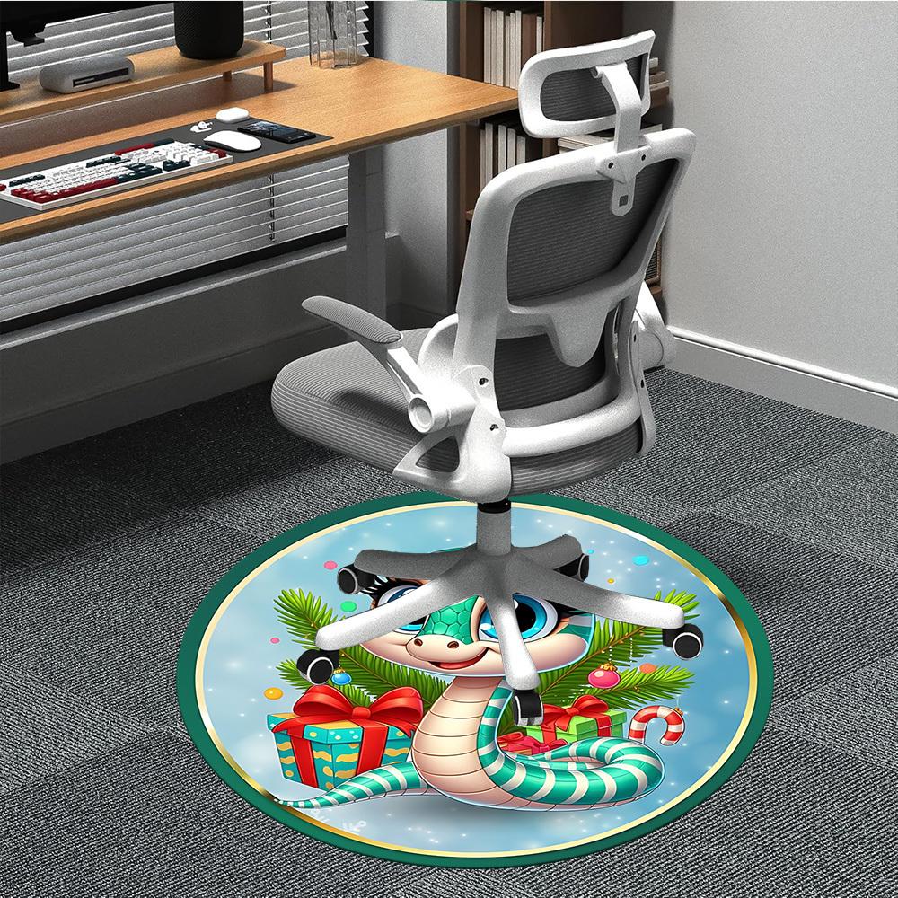 

1pc Christmas Snake Ornament Chair Carpet for Office, Non-slip, Soft and Durable Leisure Rug, Perfect for Office, Living Room yy251103133 80cm by 80cm