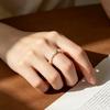 Women's Small Rice Bead Elastic Ring Natural White Freshwater Pearls Copper-Gilded Spacer Beads Trendy Exquisite Commuting