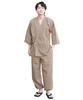 Samue Baumwolle Sommer Plus Seersucker Stilvolles Loungewear-Set [ON NISHIKI] Herren (Japanische Arbeitskleidung) 100% (M/L/LL/3L) Größen, Webart, Kühl, (Grau-braun