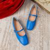 Fashion Flat Shoes for Women 2025 Spring and Autumn French Square Toe Silver Mary Jane Plus Size Women's Shoes Zapatos Mujer ladies