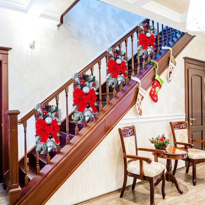 Christmas Door Curtain Pendant Wreath Christmas Christmas Staircase Hanging Upside Down Decorative Door Hanging