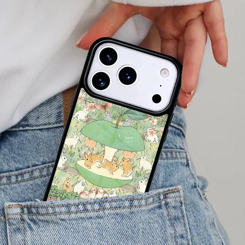Bunny Rabbits print Phone Case for iPhone 16e 15 14 13 12 17 Pro Max Plus Air 17pro Cover Coque