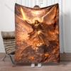 1PC Angel with sword defeating demon Print Blanket Warm Soft Fluffy Kids Adult Sofa Bed Throw Blanket Outdoor Travel Camping RV