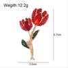 Crystal Tulip Brooch for Women, Elegant Floral Brooch